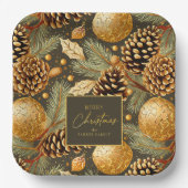 Aardetonen Kerstmispatroon#29 ID1009 Papieren Bordje (Voorkant)