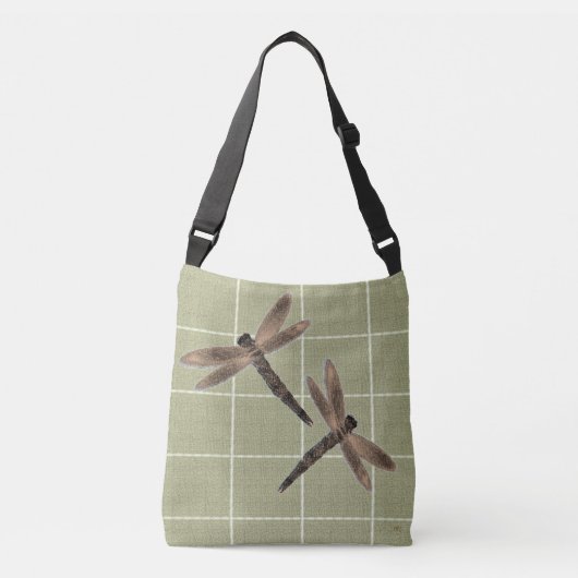 Aardetonen Libellen Crossbody Tas (Voorkant)