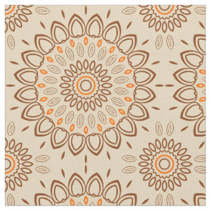 Aardetonen Mandala Patroon met Bruin en Oranje Stof