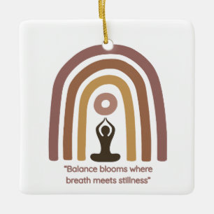 Aardetonen Mindfulness Regenboog Yoga Design Keramisch Ornament