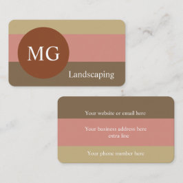Aardetonen Moderne Minimale Monogram Professioneel Visitekaartje