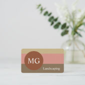 Aardetonen Moderne Minimale Monogram Professioneel Visitekaartje (Staand voorkant)