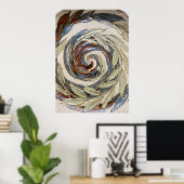 Aardetonen Spiraal Abstracte Poster (Thuiskantoor)