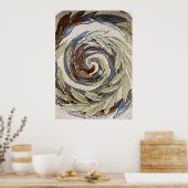 Aardetonen Spiraal Abstracte Poster (Keuken)
