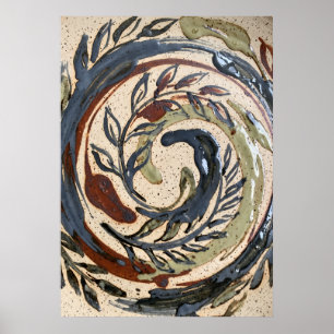 Aardetonen Spiraal Botanische Poster