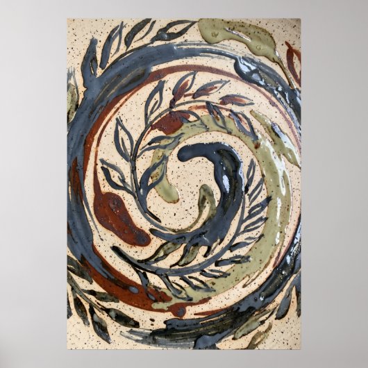 Aardetonen Spiraal Botanische Poster (Voorkant)
