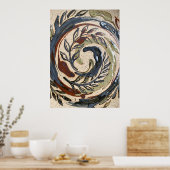 Aardetonen Spiraal Botanische Poster (Keuken)