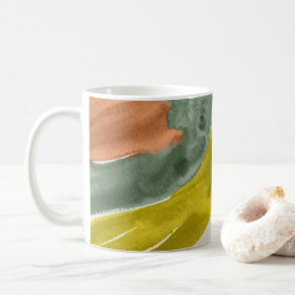 Aardetonen waterverf gepersonaliseerde koffiemok