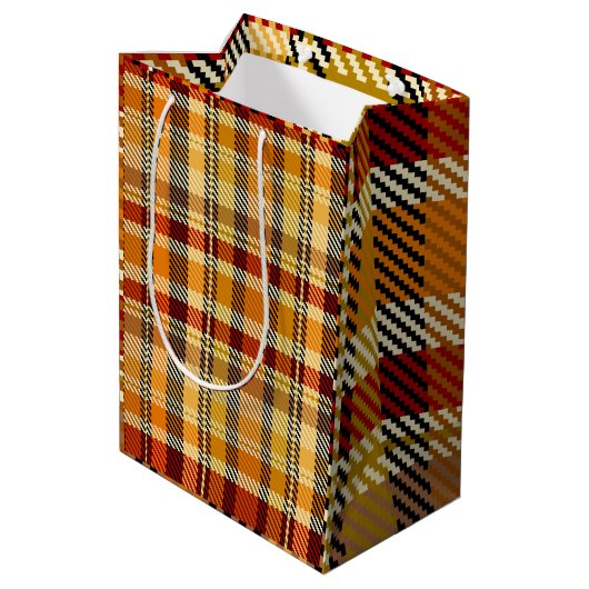 Aardetoon geruite cadeautas (Achterkant Gekanteld)