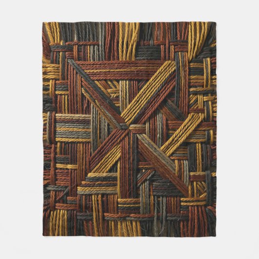 Aardetoon geweven vezel geometrisch fleece deken (Voorkant)