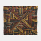 Aardetoon geweven vezel geometrisch fleece deken (Voorkant (Horizontaal))