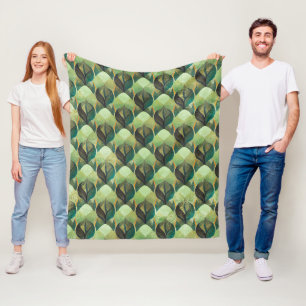 Aardetoon groene geometrische vintage patroon fleece deken
