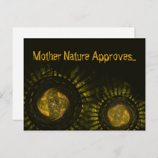 Aardetoon groene stralen fractal kunstwerk op maat briefkaart (Voorkant / Achterkant)