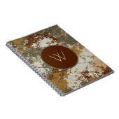 Aardetoon Grunge Textuur met Modern Monogram Notitieboek (Rechterzijde)