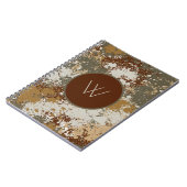 Aardetoon Grunge Textuur met Modern Monogram Notitieboek (Linkerzijde)
