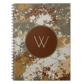 Aardetoon Grunge Textuur met Modern Monogram Notitieboek (Voorkant)