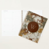 Aardetoon Grunge Textuur Moderne Monogram Planner (Display)