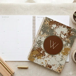 Aardetoon Grunge Textuur Moderne Monogram Planner