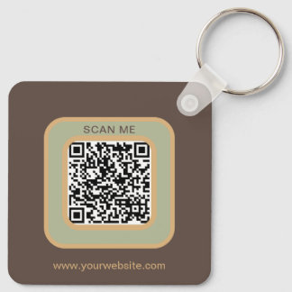 Aardetoon Logo QR Code Dubbelzijdige Sleutelhanger