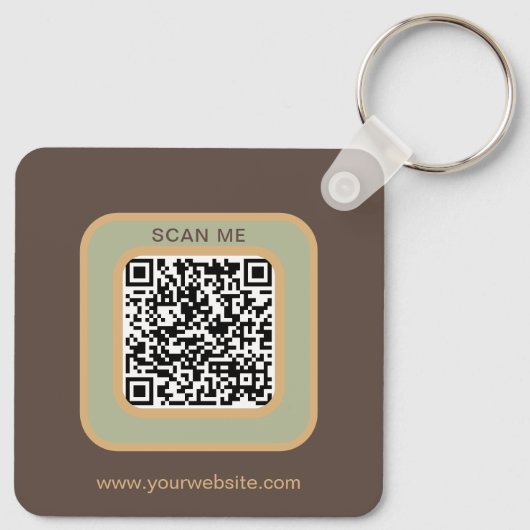Aardetoon Logo QR Code Dubbelzijdige Sleutelhanger (Achterkant)