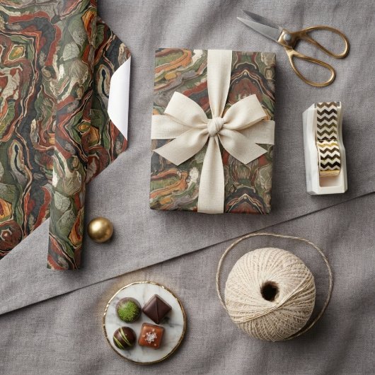 Aardetoon Marmer Werveling Cadeaupapier