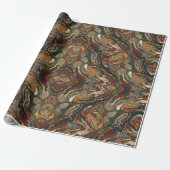 Aardetoon Marmer Werveling Cadeaupapier (Uitgerold)