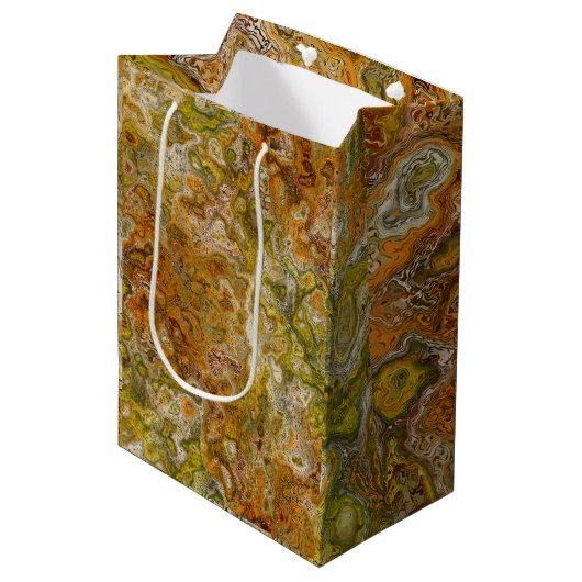 Aardetoon Marmeren Cadeaubagage Medium Cadeauzakje (Voorkant Gekanteld)