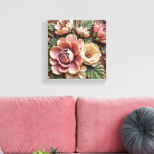 Aardetoon Pastel Boeket Canvas Afdruk (Insitu (Woonkamer))