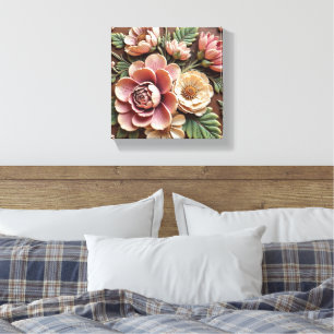 Aardetoon Pastel Boeket Canvas Afdruk