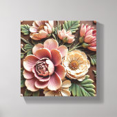 Aardetoon Pastel Boeket Canvas Afdruk (Voorkant)