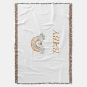 Aardetoon Waterverf Boho Regenboog "Baby" Deken (Voorkant Verticaal)