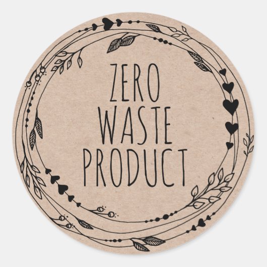 Aardevriendelijk Zero Waste Product Kraft Ronde Sticker (Voorkant)