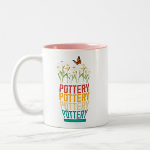 Aardewerk cadeau, aardewerk liefhebber, tuinders c tweekleurige koffiemok