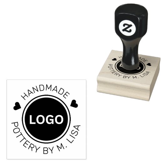 Aardewerk door Business Curved tekst Rubberstempel (Gestempeld)