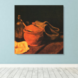 Aardewerk, fles en klompen door Vincent van Gogh Canvas Afdruk