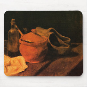 Aardewerk, fles en klompen door Vincent van Gogh Muismat