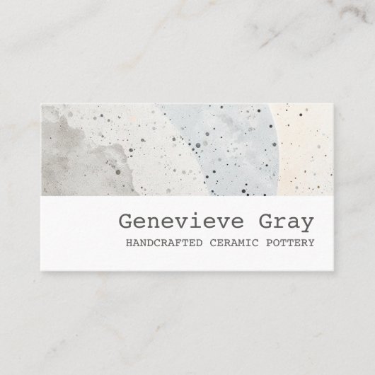 Aardewerk handgemaakt moderne minimalistische text visitekaartje (Voorkant)