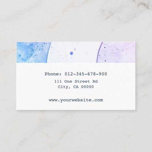 Aardewerk handgemaakt moderne schone textuur ombre visitekaartje (Achterkant)