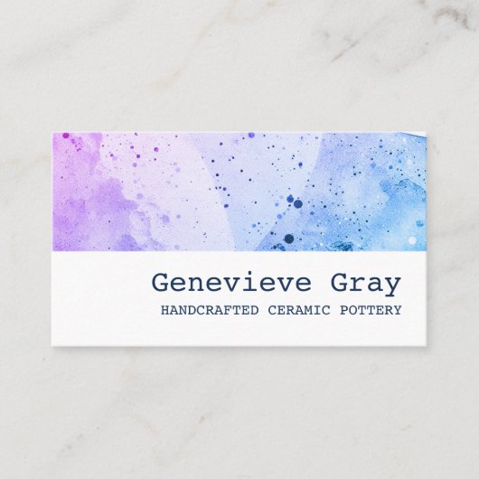 Aardewerk handgemaakt moderne schone textuur ombre visitekaartje (Voorkant)