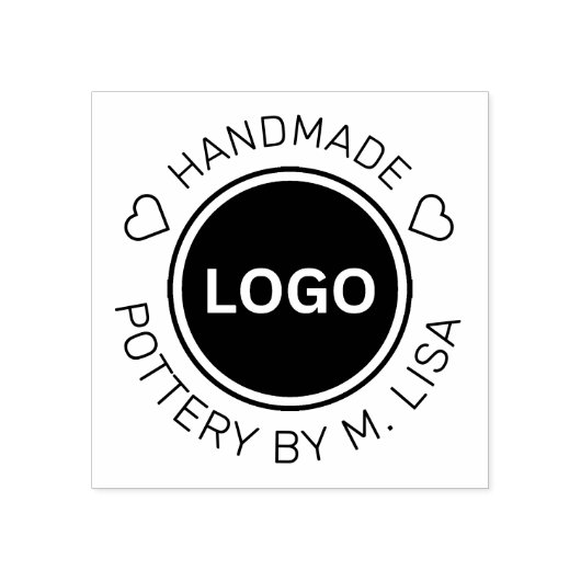 Aardewerk Handgemaakte Business Curved tekst Rubberstempel (Afrduk)