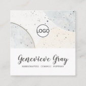 Aardewerk handgemaakte moderne beton Logo Sjabloon Vierkante Visitekaartje (Voorkant)