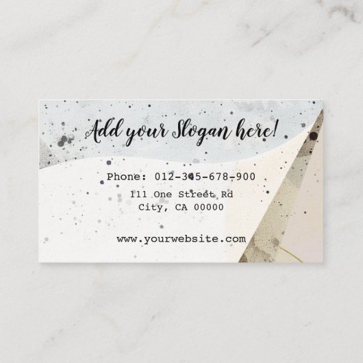 Aardewerk Handgemaakte Moderne Kalligrafie Script  Visitekaartje (Achterkant)