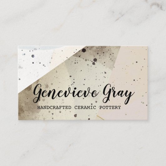 Aardewerk Handgemaakte Moderne Kalligrafie Script Visitekaartje (Voorkant)