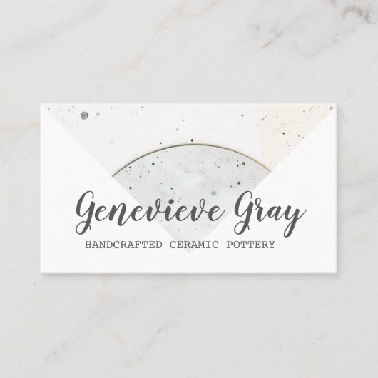 Aardewerk Handgemaakte Moderne Kalligrafie Script Visitekaartje (Voorkant)