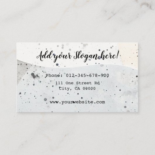 Aardewerk Handgemaakte Moderne Kalligrafie Script Visitekaartje (Achterkant)