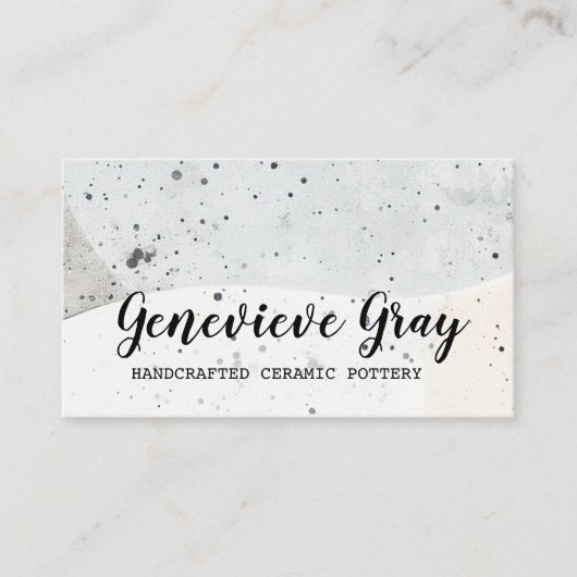 Aardewerk Handgemaakte Moderne Kalligrafie Script Visitekaartje (Voorkant)