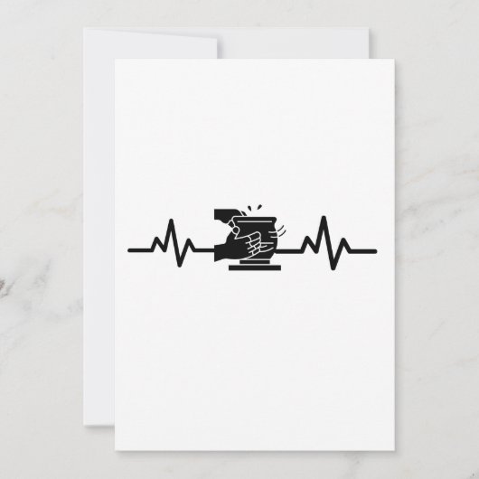Aardewerk hartslag keramist feestdagenkaart (Voorkant)
