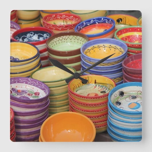 Aardewerk in de Provence Vierkante Klok (Voorkant)