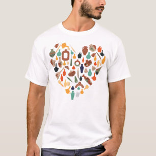 Aardewerk keramiek aardewerk hart t-shirt