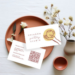 AARDEWERK Keramiekstudio Elegante Handgetekende QR Visitekaartje